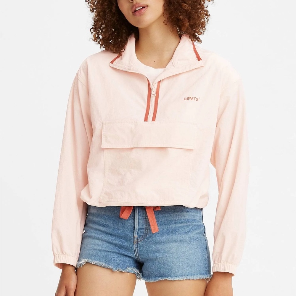 Levi's Nora Scallop Shell Peach Pink Windbreaker, size S